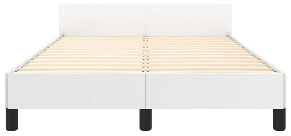 Estrutura cama c/ cabeceira 120x200 cm couro artificial branco