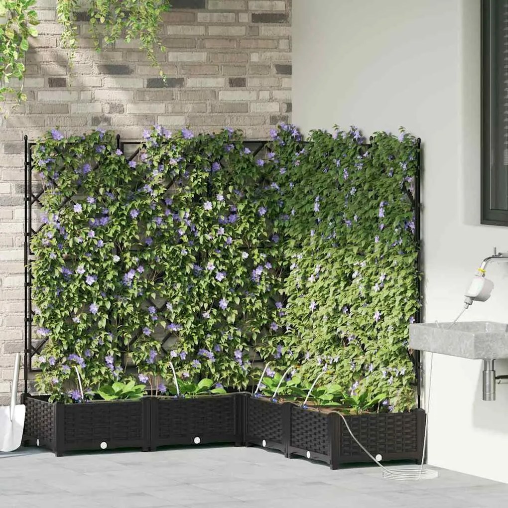 Jardineiras de Jardim 1 pc Preto 120 x 120 x 126 cm Plástico