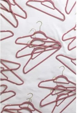 Pack De 20 Cabides Em Veludo Palou Gold Terracotta Mousse - Sklum