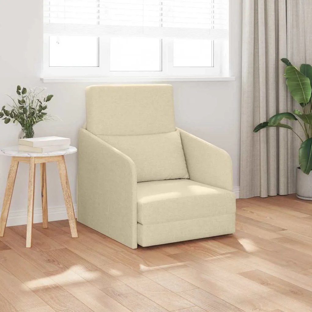 vidaXL Sofá-Cama Creme 65 x 80 x 83 cm tecido