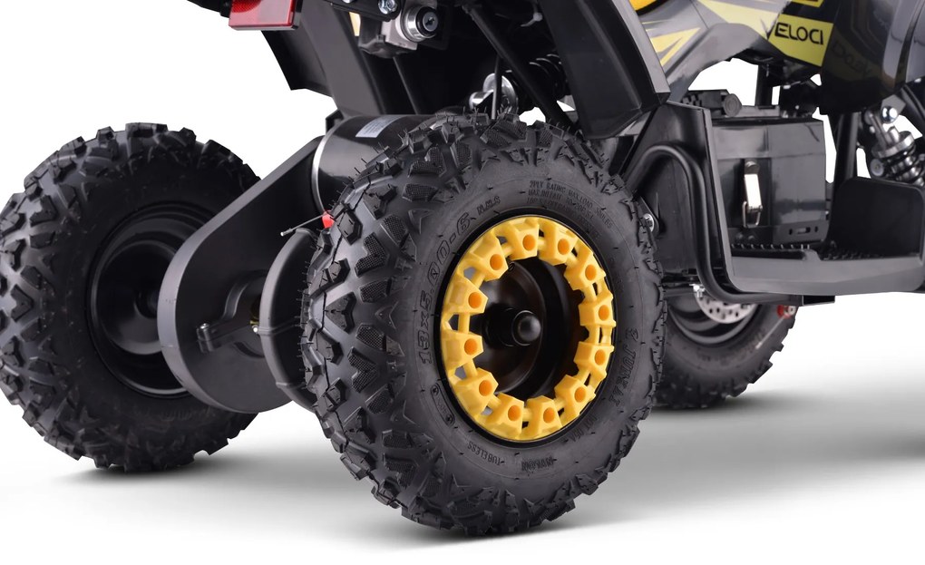 Moto 4 elétrica para crianças ATV Veloci 800W Amarela