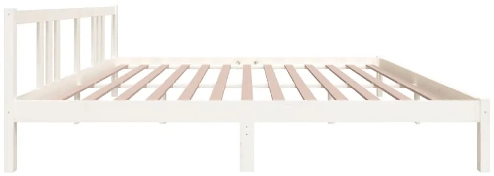 Estrutura de cama 200x200 cm madeira maciça branco