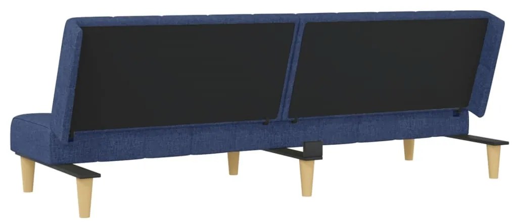 Sofá-cama de 2 lugares tecido azul