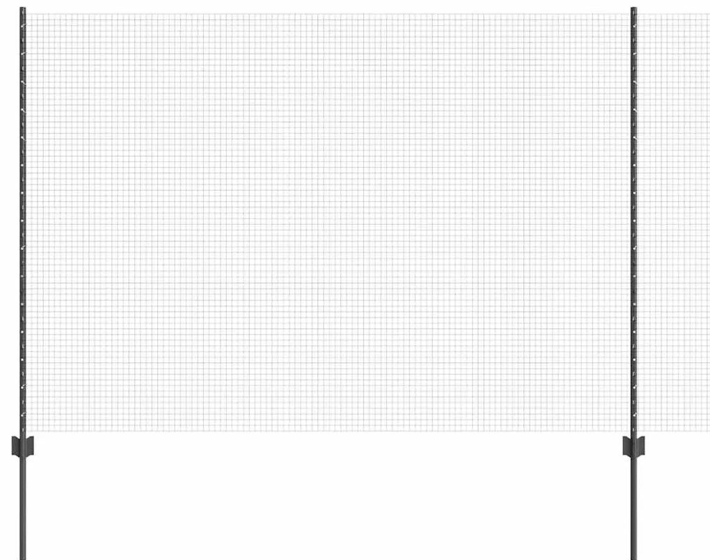 Cerca de Arame Soldado com 10 Postes em U Cinza 1.5x10 m Aço