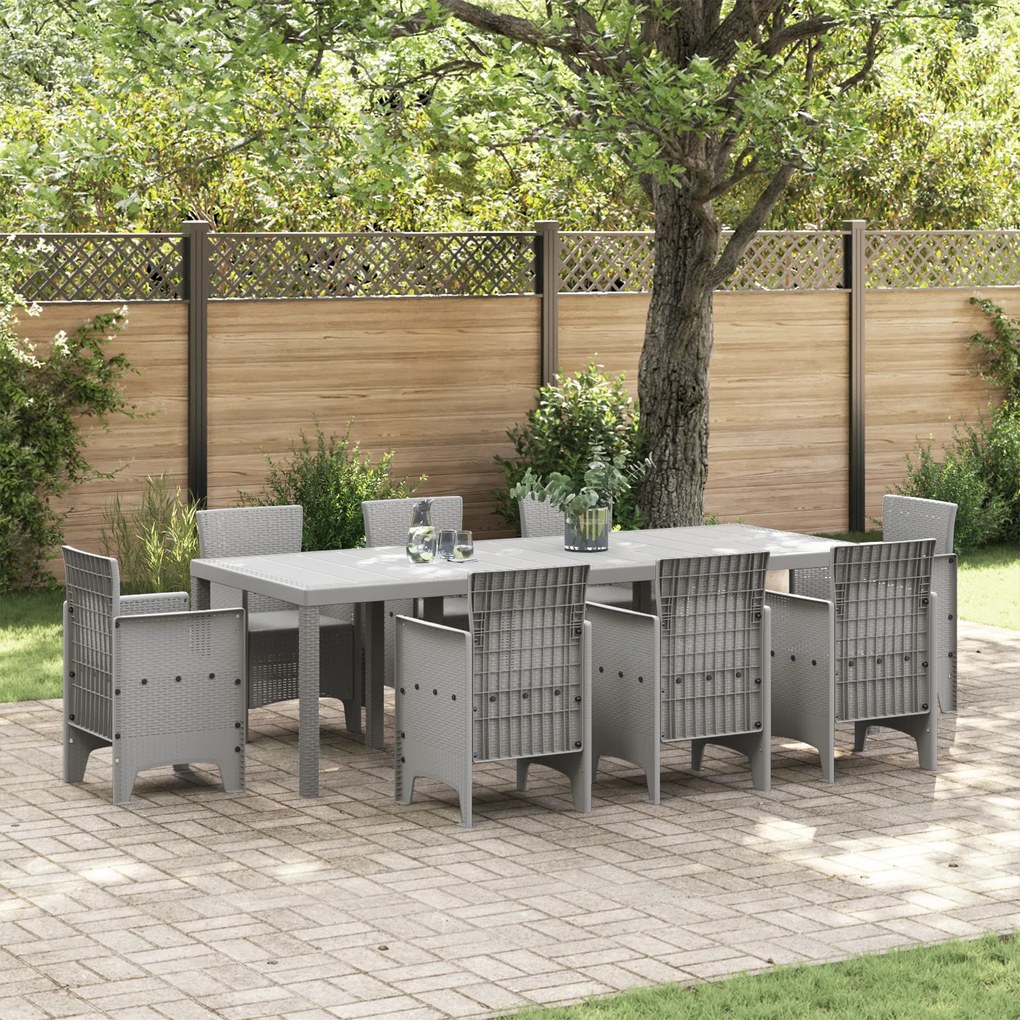 Mesa de Jardim vidaXL Cinzento-claro 250x100x73 cm Rattan Sintético