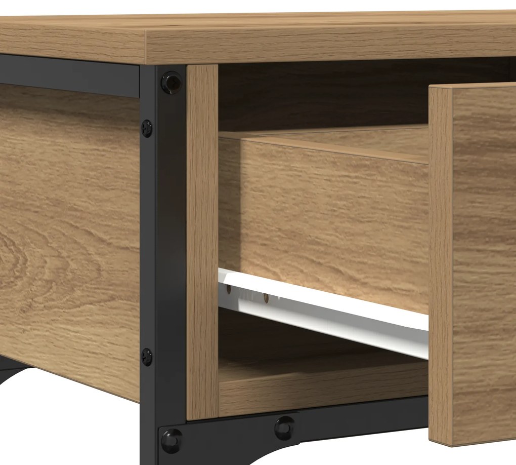 Mesa de Console vidaXL Carvalho Artisan 72,5x25x75 cm Madeira Engineer