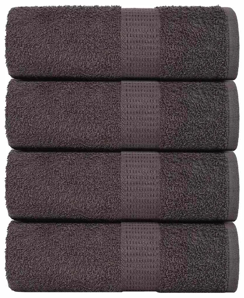 vidaXL Toalhas de rosto FROGN 4 peças Antracite 30x30 cm 360 g/m²