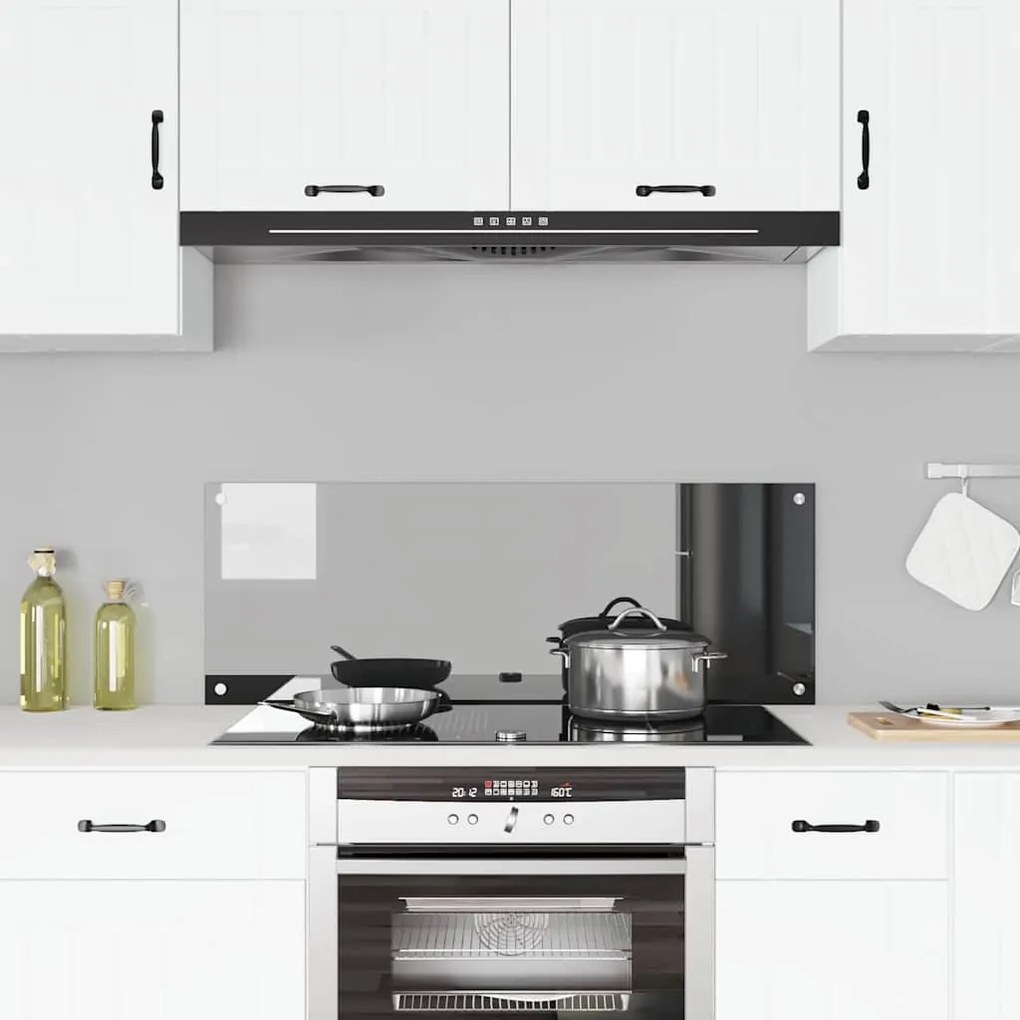 Revestimento de Cozinha vidaXL Cinza Escuro 110x40x0,6 cm em Vidro Tem