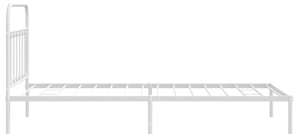 Estrutura de cama com cabeceira 100x200 cm metal branco