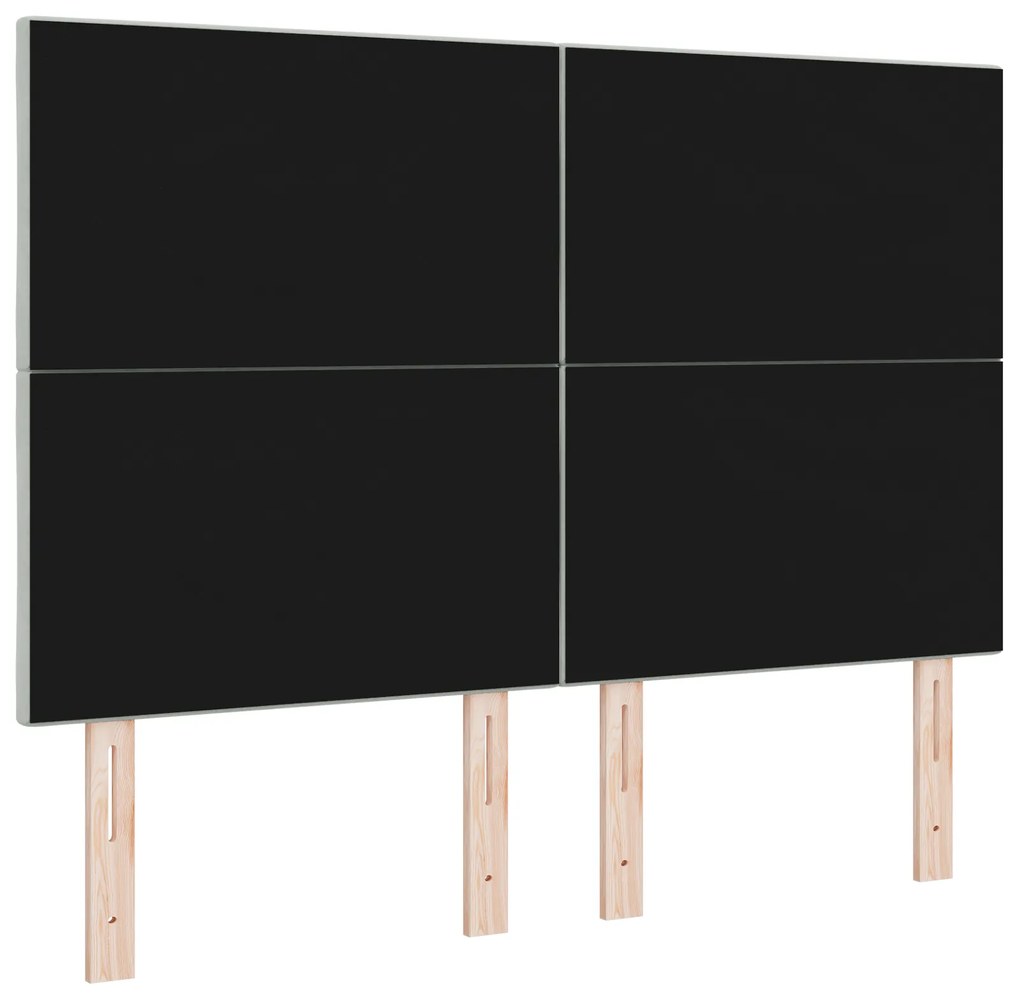 Cabeceira Design de Blocos de Diamante Cinzento Claro 140 cm Veludo
