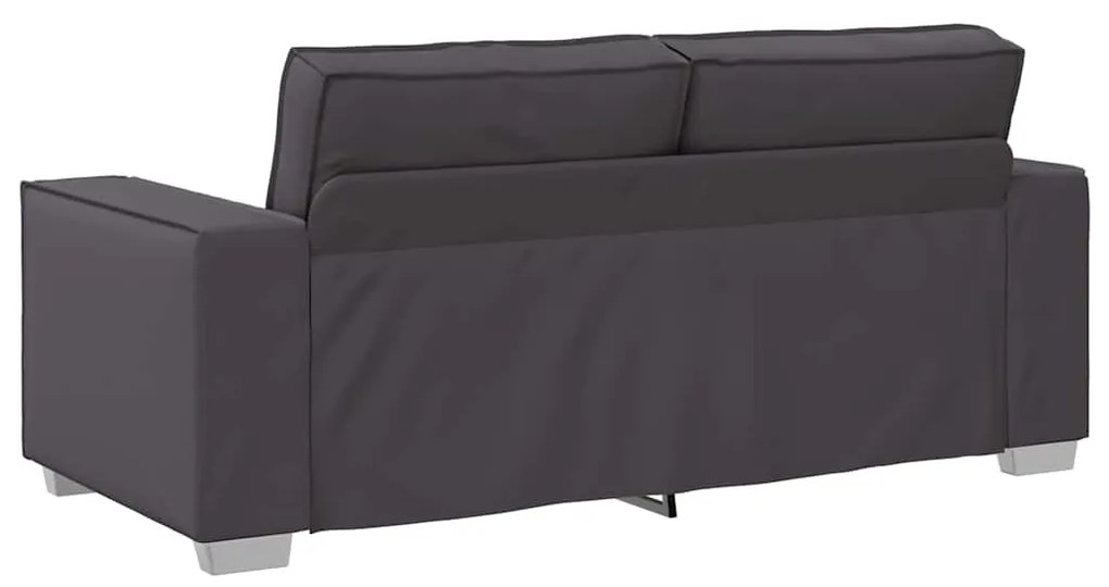 Sofá Loveseat vidaXL Cinza 140 cm em Couro Sintético