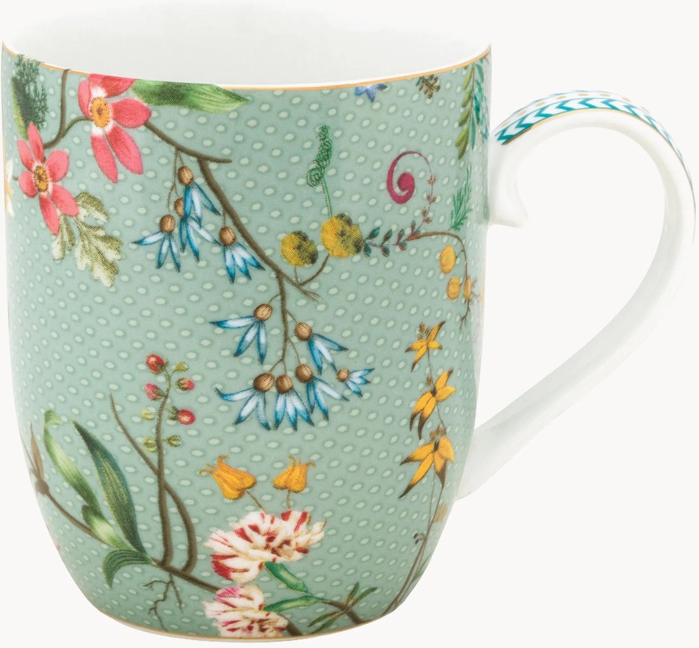 Canecas de porcelana Jolie Flowers, conjunto de 2
