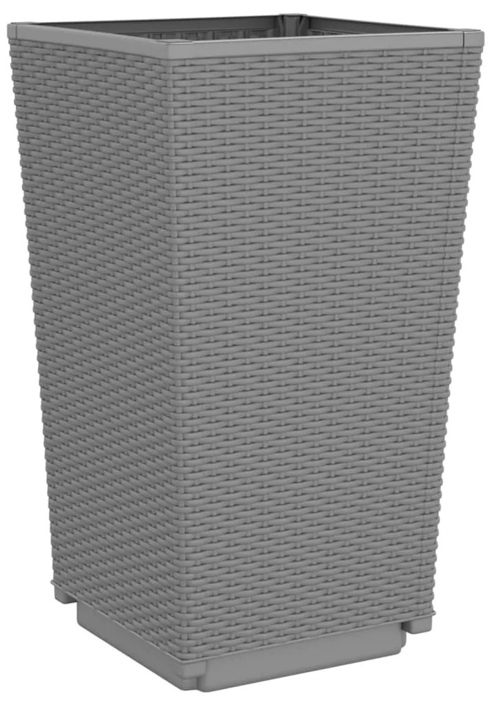 Vasos/floreiras 2 pcs 32,5x32,5x57 cm PP cinzento-claro