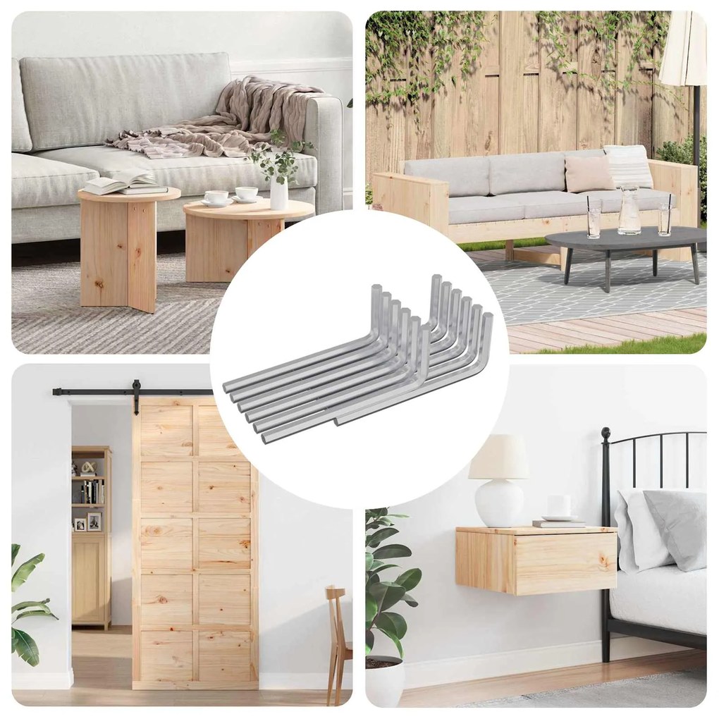 vidaXL Chave Hexagonal 12 pcs Prateado 32 x 86 mm Aço