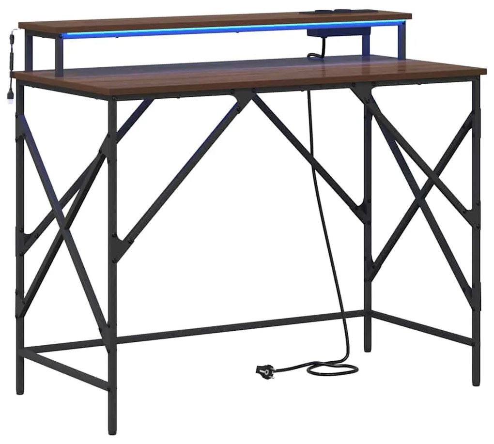 Mesa Carvalho castanho 100 x 50 x 86.5 cm Madeira processada