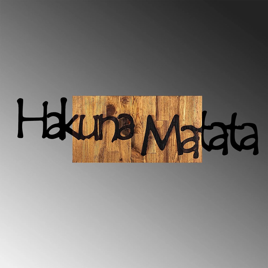 Acessório Decorativo de Parede Hakuna Matata 4 – Preto e Nogueira Clar