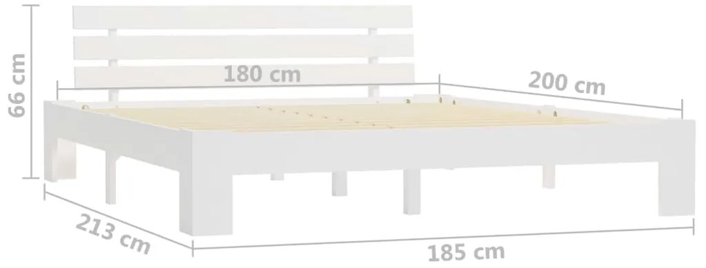 Estrutura de cama com cabeceira 180x200cm pinho maciço branco
