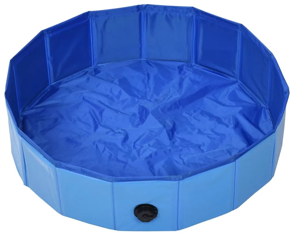 Piscina para cães dobrável 80x20 cm PVC azul