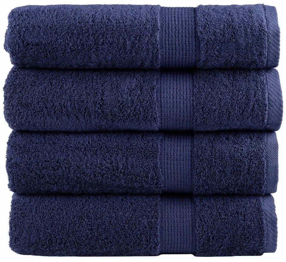 Toalhas banho premium SOLUND 4pcs 70x140cm 600gsm azul-marinho