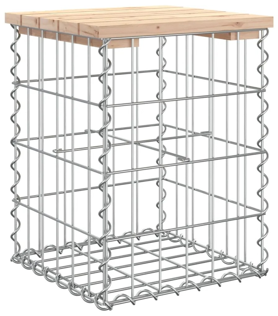 Banco de jardim c/ design gabião 33x31x42 cm pinho maciço