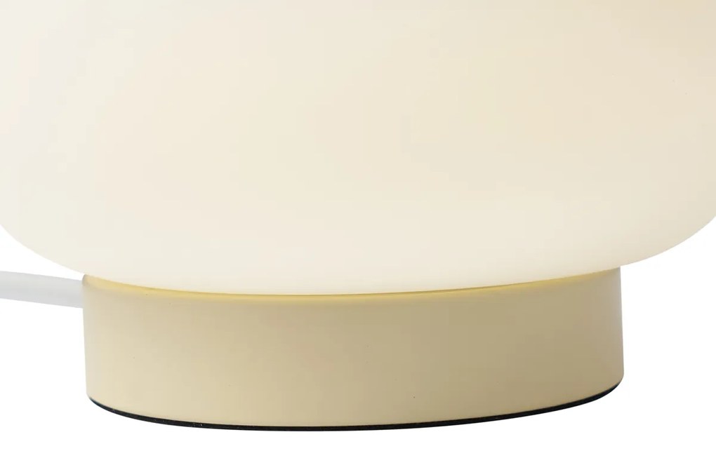 Candeeiro de Mesa Japandi Bege com Vidro Opalino 15cm - Kumo Japandi