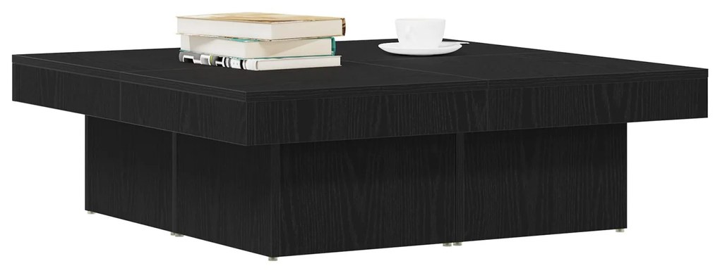Mesa de Centro vidaXL Preta em Carvalho de 90x90x28 cm de Madeira de E
