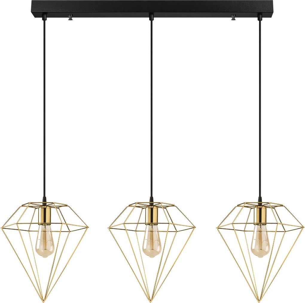 Candeeiro de Teto Elmas – Dourado – 100 x 30 cm