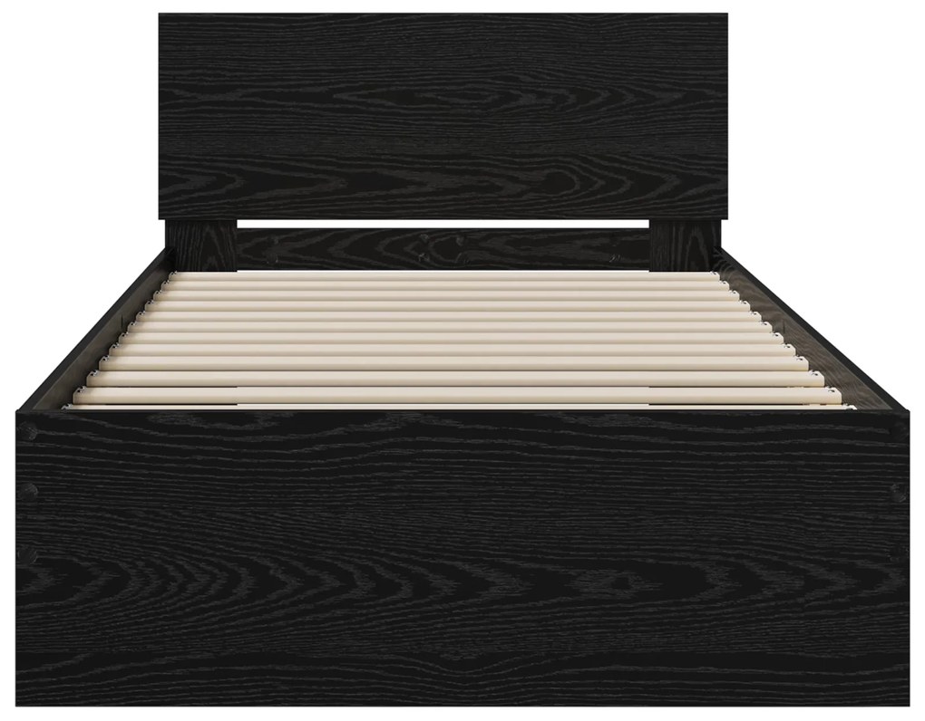 Estrutura de Cama Carvalho Preto 90x190 cm Madeira Engenharia