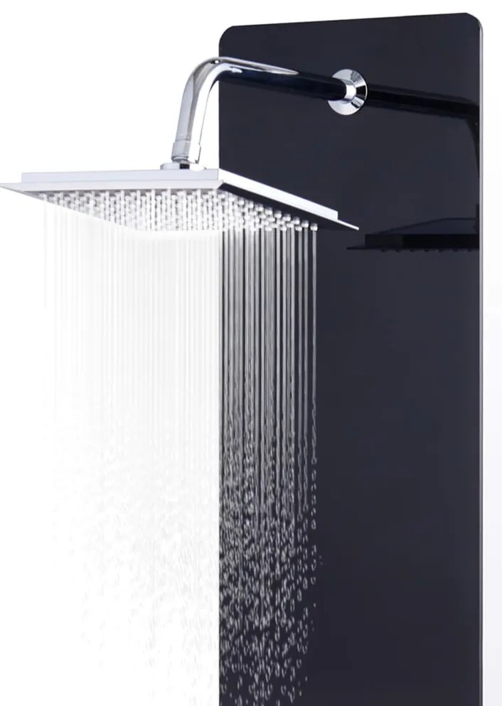 Coluna de duche em vidro 25x44,6x130 cm preto