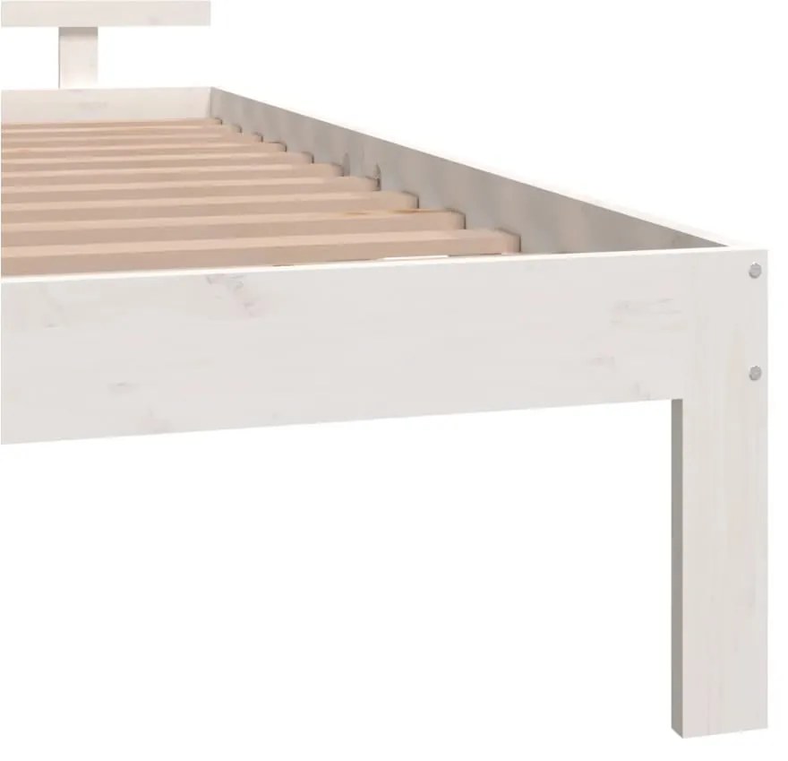 Estrutura de cama 140x190 cm pinho maciço branco