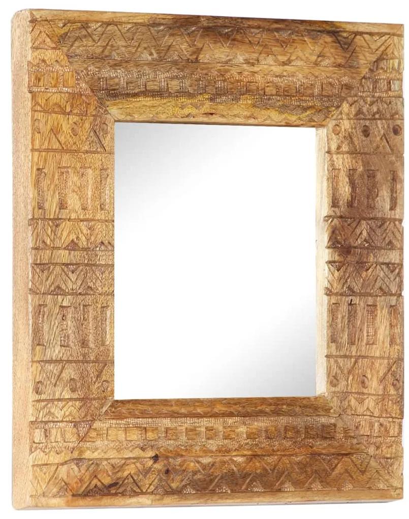321647 vidaXL Espelho esculpido à mão 50x50x11 cm madeira de mangueira maciça