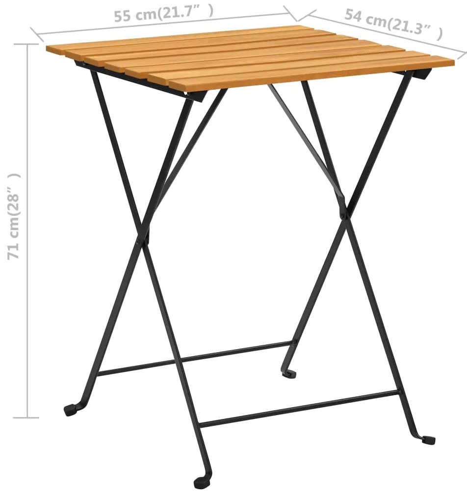 Mesa de bistrô 55x54x71 cm madeira de acácia maciça