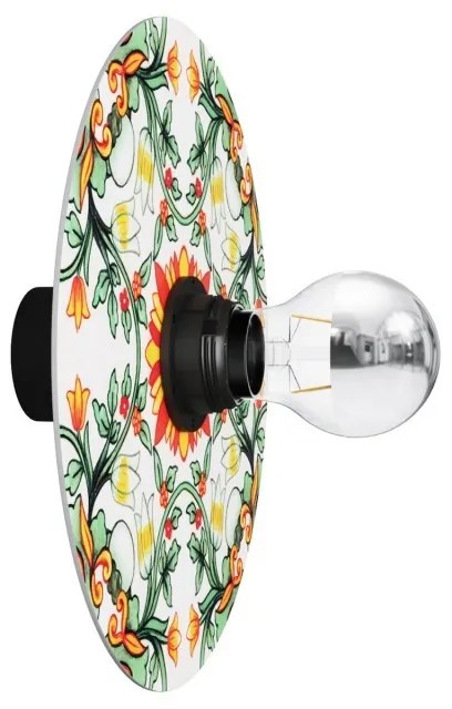 Candeeiro de parede ou teto com abajur Majolica - IP44 à prova de água - Com lâmpada / Preto
