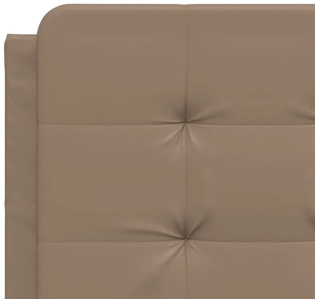 Cama com colchão 140x190 cm couro artificial cappuccino