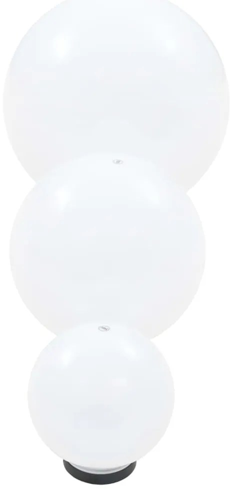 Conjunto de candeeiros esféricos LED 3 pcs 20/30/40 cm PMMA