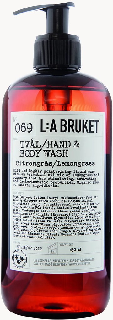 Sabonete líquido para as mãos e corpo (erva-cidreira)