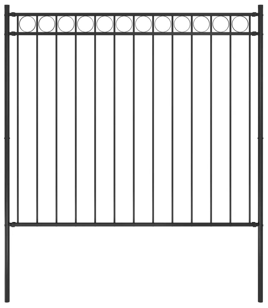 Cerca de jardim 1,7x1,5 m aço preto