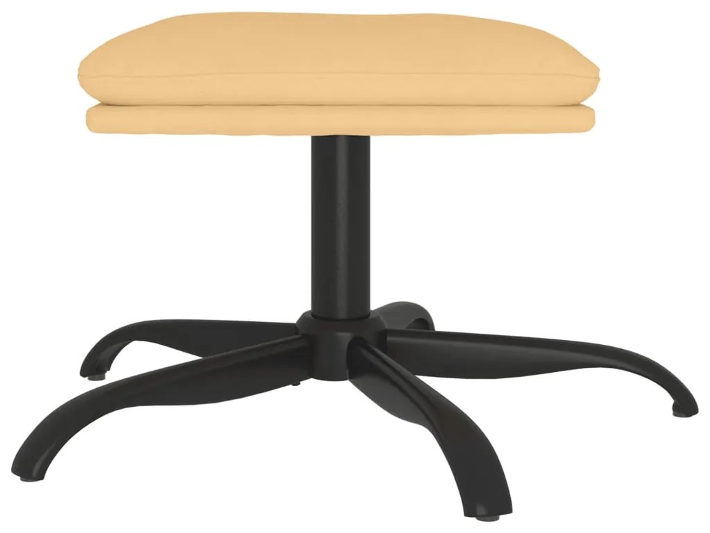 Apoio de pés tecido de microfibra 60x60x36 cor creme