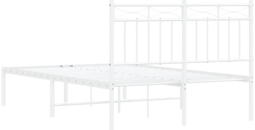 Estrutura de cama com cabeceira 120x200 cm metal branco