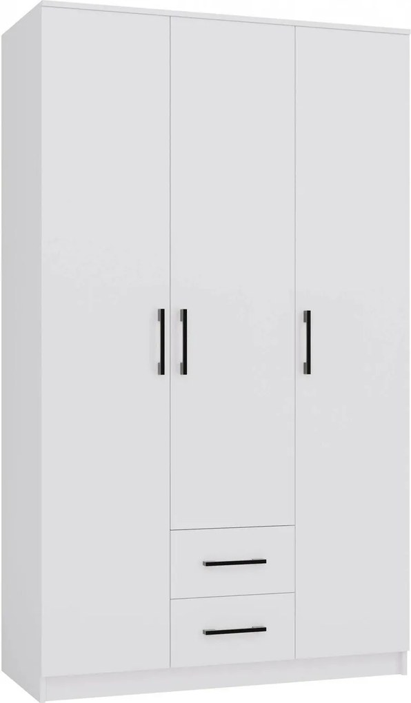 Roupeiro Mandeville 116, Branco, 205x120x52cm, 102.4 kg, Portas para roupeiro: Com dobradiças