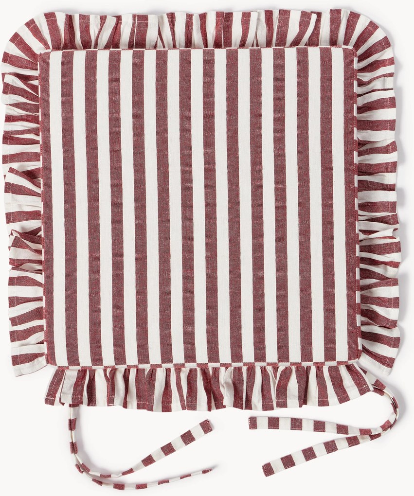 Almofadas de assento às riscas Ivette, conjunto de 2