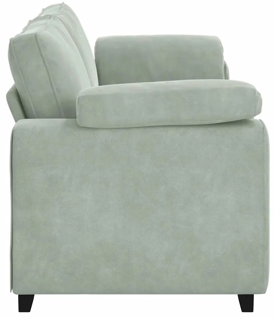Sofá de 3 lugares 178 cm veludo cinzento-claro