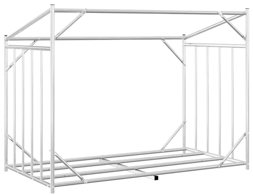 Rack de lenha tampa de chuva 151x80,5x110,5 cm aço galvanizado