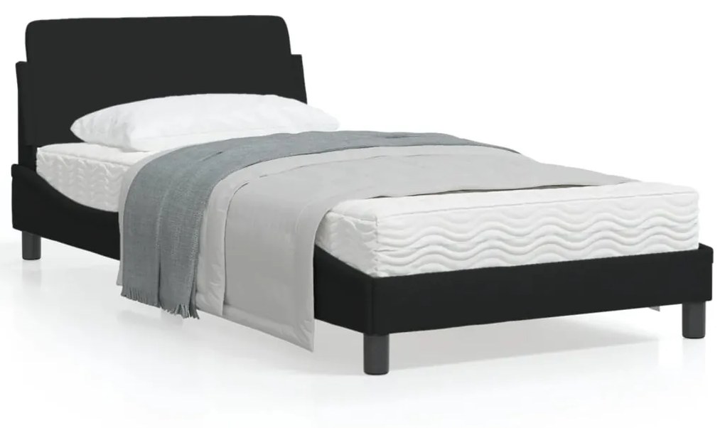 vidaXL Estrutura de cama sem colchão 100x200 cm tecido preto