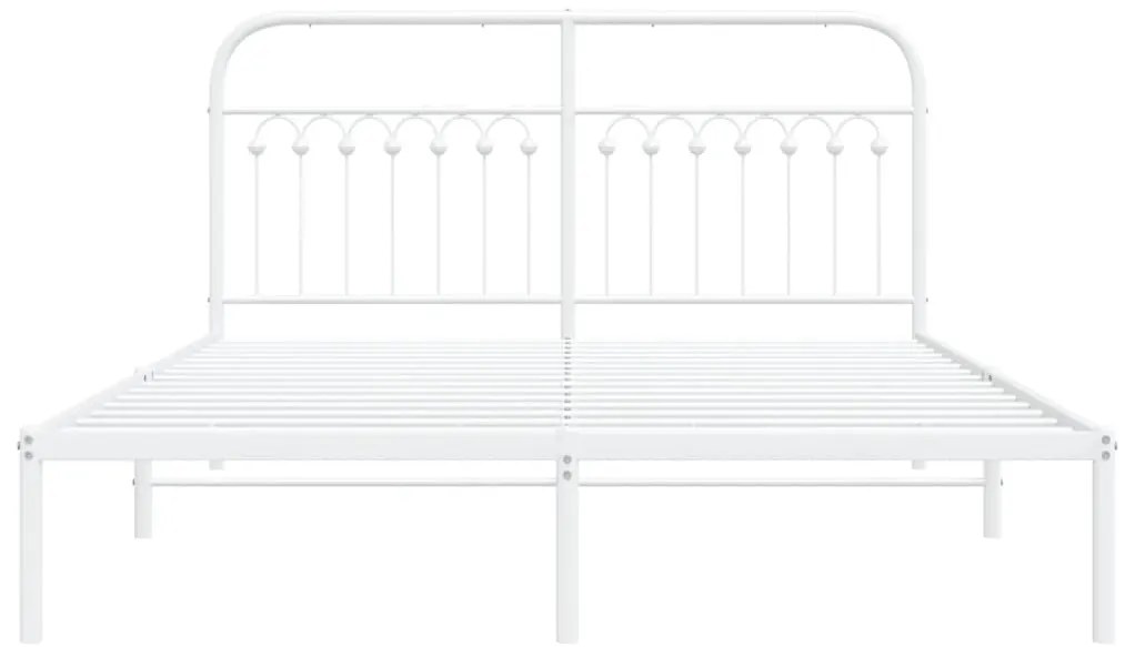 Estrutura de cama com cabeceira 150x200 cm metal branco