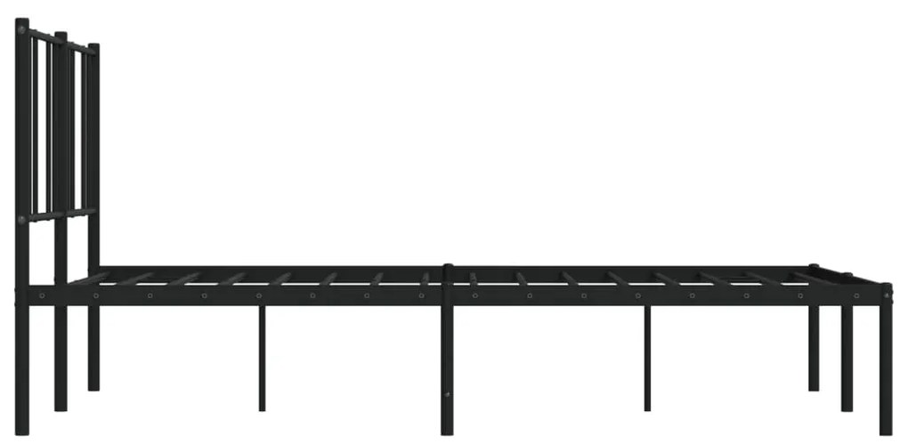 Estrutura de cama com cabeceira 140x190 cm metal preto