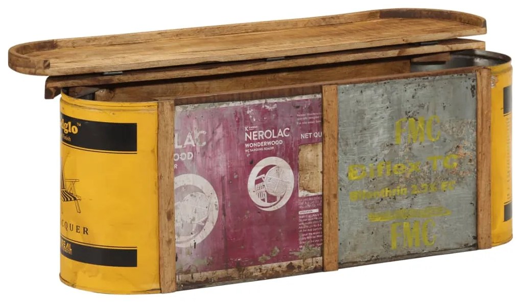 Banco arrumação/aparador 120x30x40 cm madeira recuperada maciça