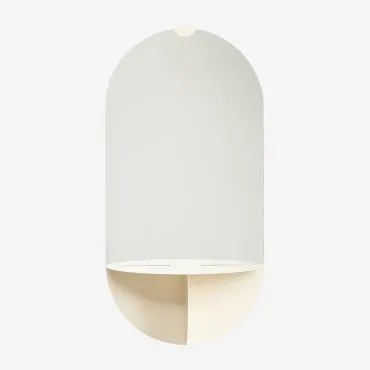 Espelho De Parede Oval 30x60 Cm Com Prateleira Em Aço Nubino Gardénia Branco - Sklum