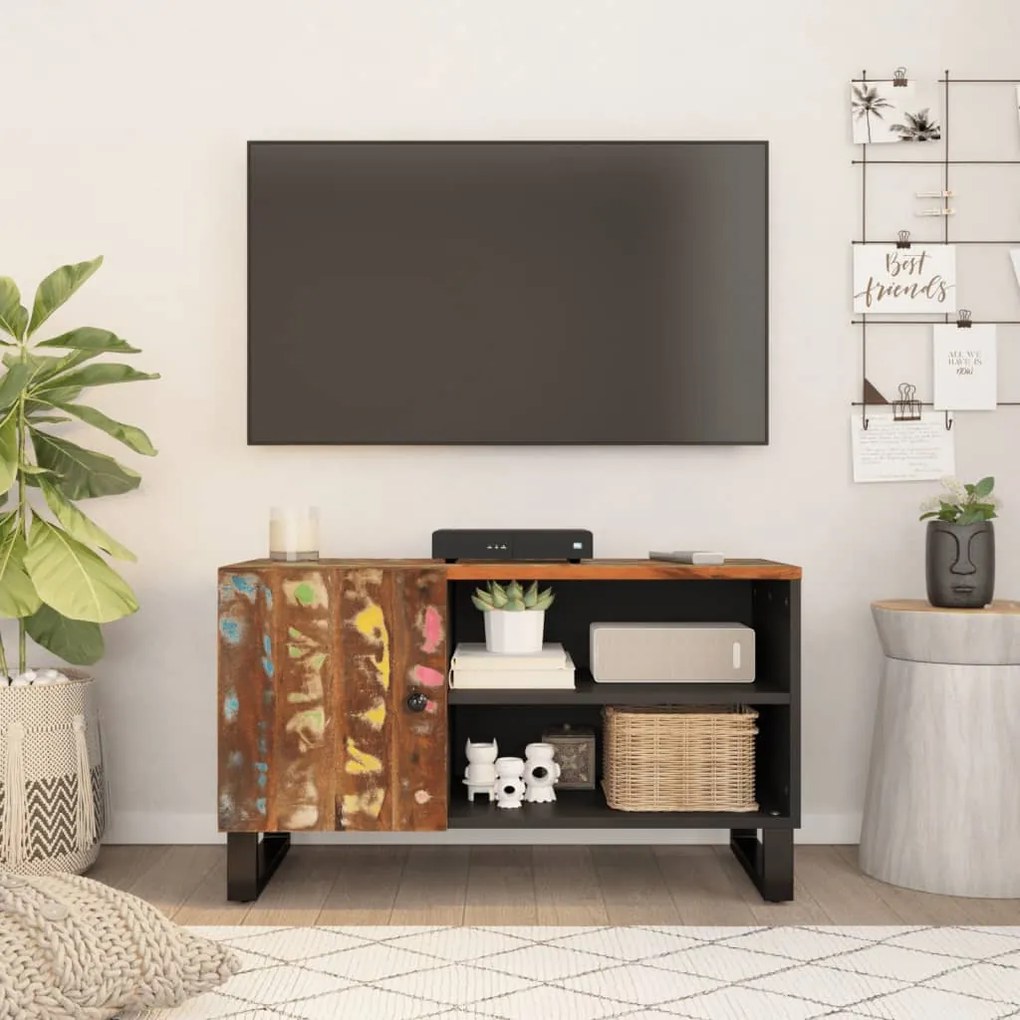 Móvel de TV 80x33x46 cm madeira recuperada/derivados madeira