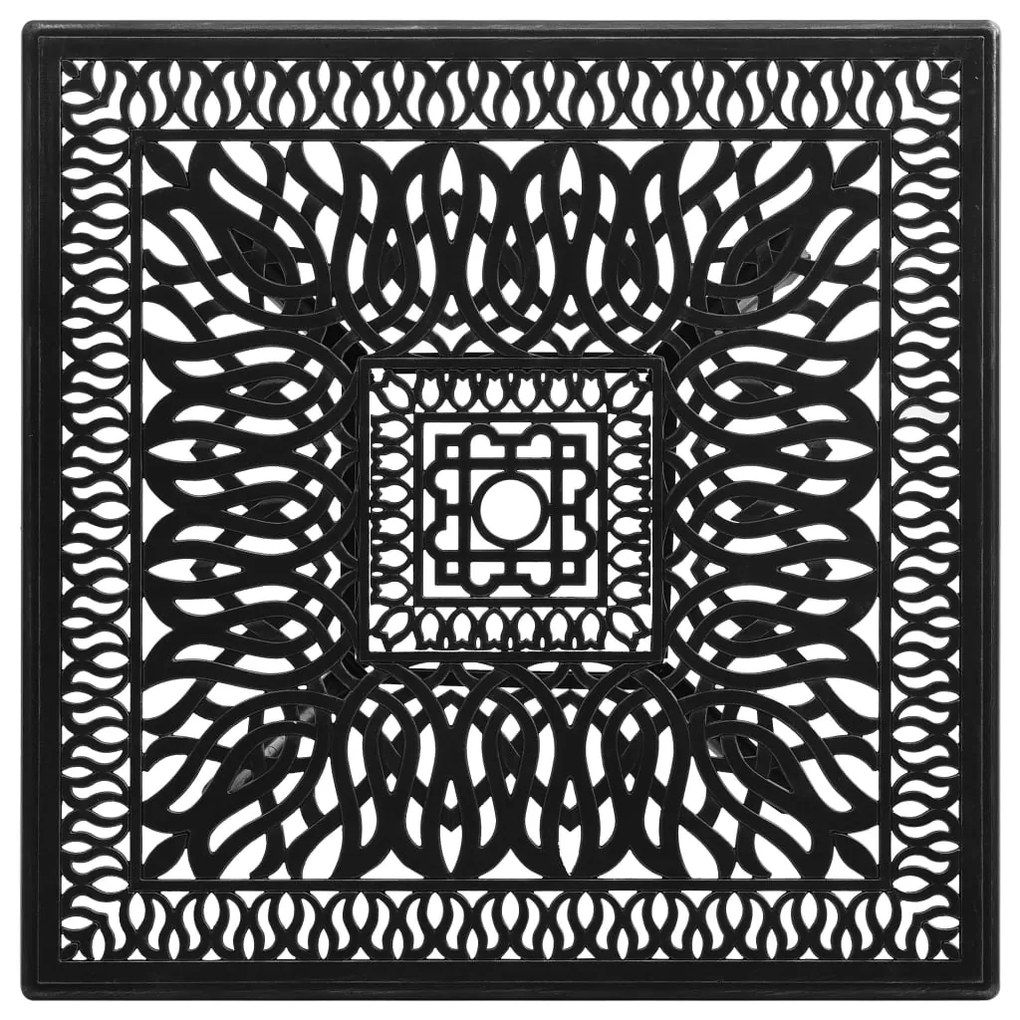 Mesa de jardim 90x90x73 cm alumínio fundido preto